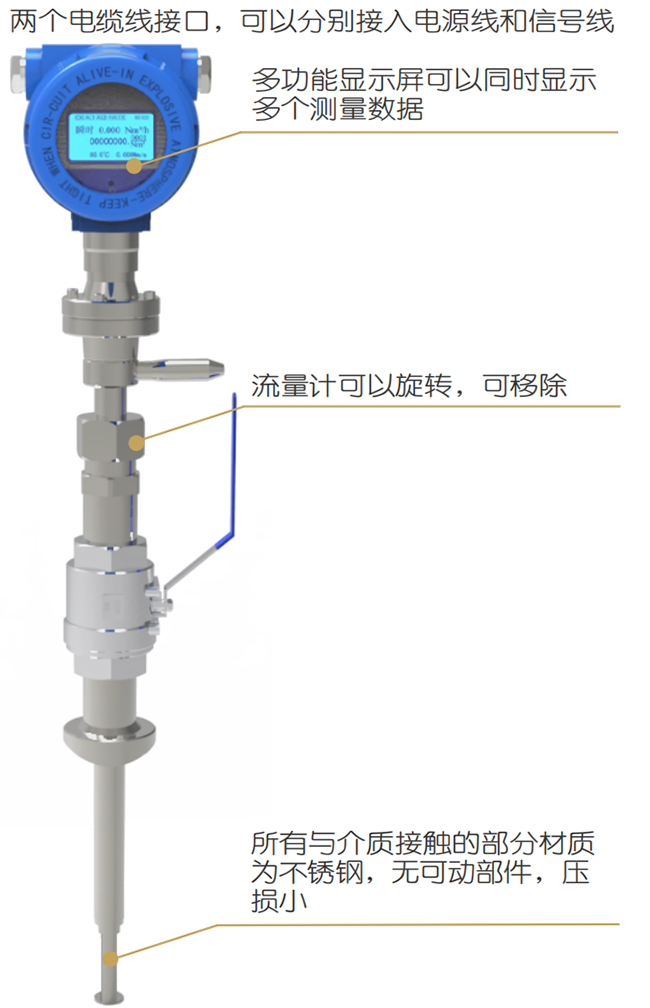 DN200熱式氣體質量流量計結構圖