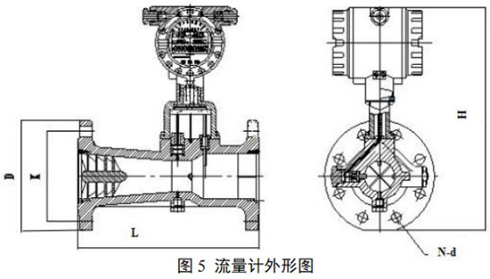DN40旋進(jìn)旋渦流量計(jì)外形圖